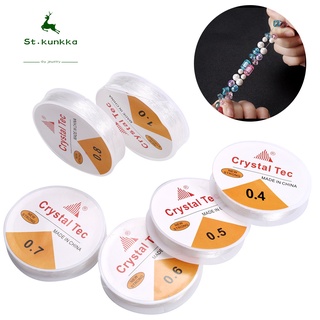 1 Rolo 20m De Diâmetro 0,4-1mm Cristal Transparente Colar De Contas De Rosca Pulseira De Bricolagem