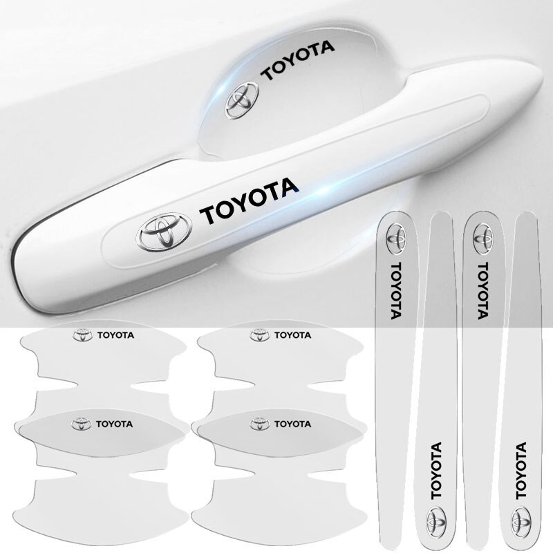 8Pcs Para Toyota Transparente Adesivos Maçaneta Da Porta Do Carro Proteger o Punho Do Carro Anti Protetor De Arranhões