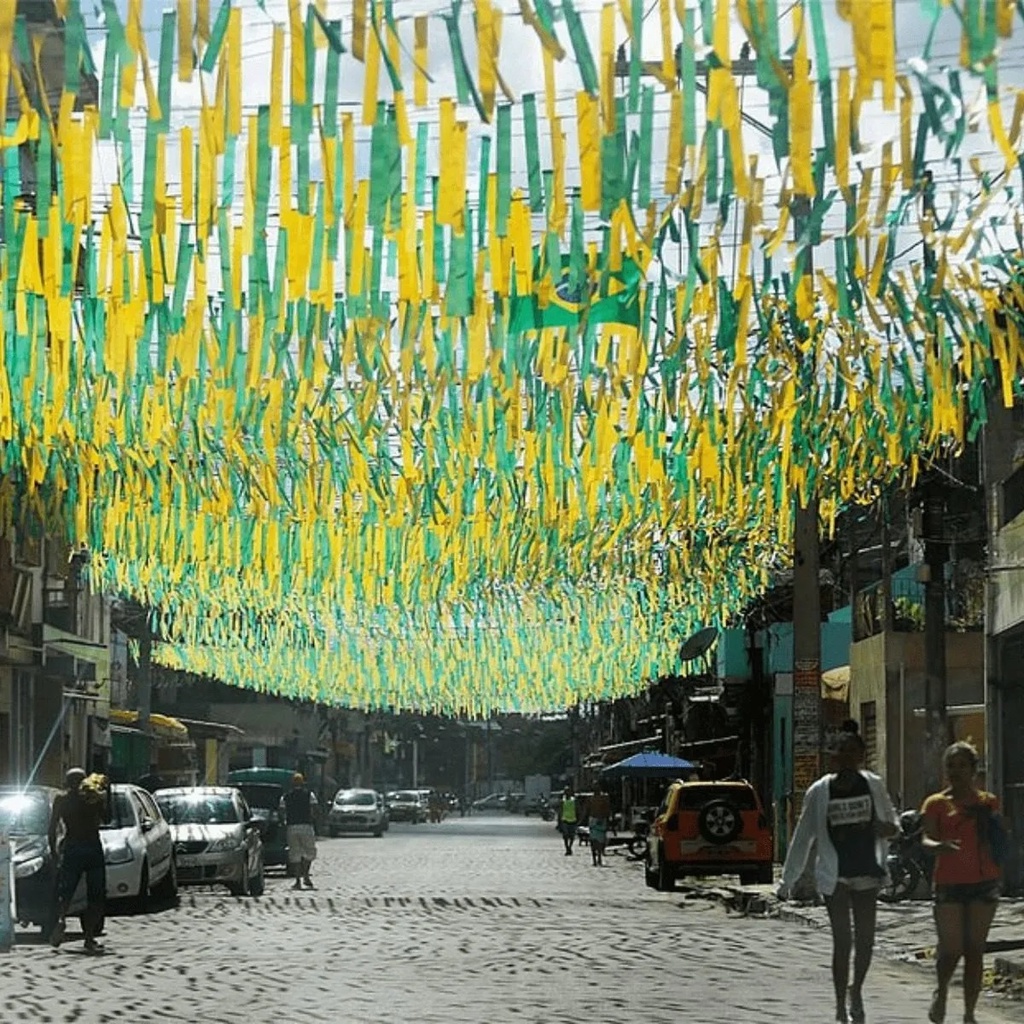 100 Metros Fita Plástica Varal Verde Amarelo Rabiola Copa do Mundo ...