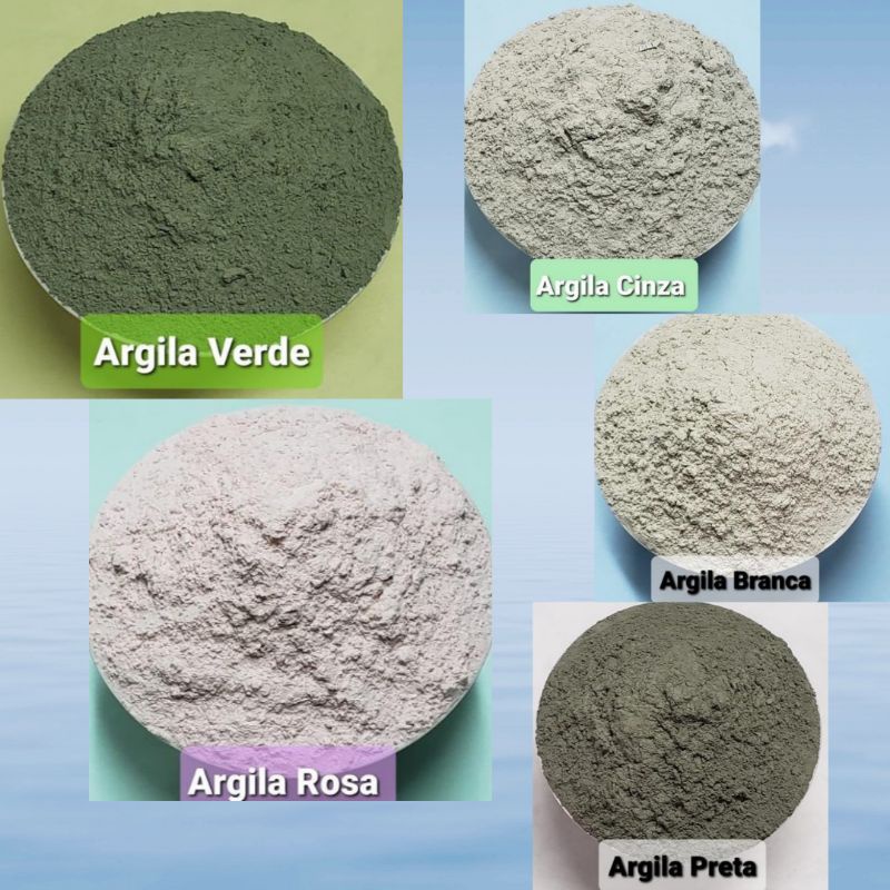 ARGILA FACIAL 1Kg (Ervas Raizes) [escolher: verde ou preta ou branca ou rosa ou cinza]  {Cuidados Pele}