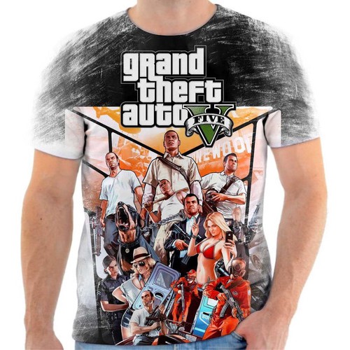 Camisa Camiseta Gta 5 Jogo 7 Play Station 3