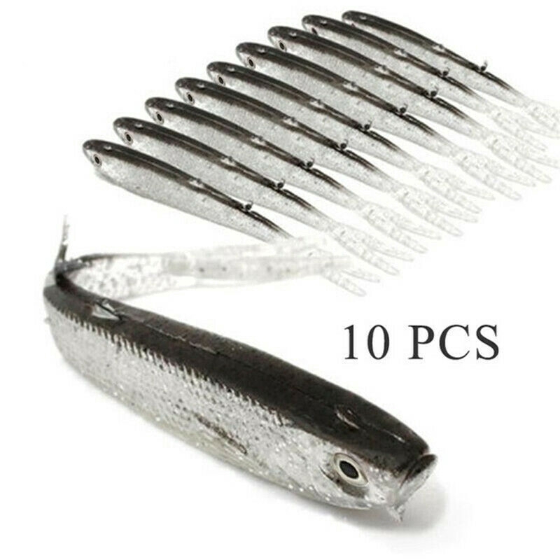 10Pcs Isca De Silicone Macia Lifelike Fish Lure Peixe/Simulação Peixes/Natação Crank Pesca Tackle Fishing Tool