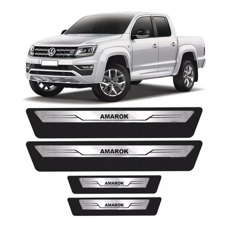 Kit 8 Adesivo Soleira Premium Porta Amarok Aço Escovado