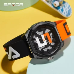 Sanda Explosão Modelo Pixel Neutro Vento Relógio Moda Pioneer De Quartzo Casuais Unisex Sports Watch Legal Cor Sólida À Prova D'água 3206-3