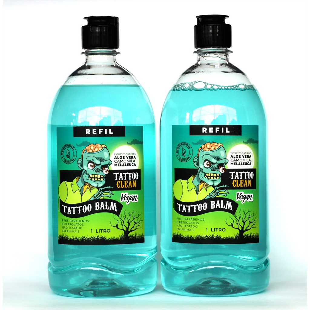 Espuma Limpeza Tattoo Clean Refil 1L kit 2 unidades Tatuagem em Oferta na Shopee