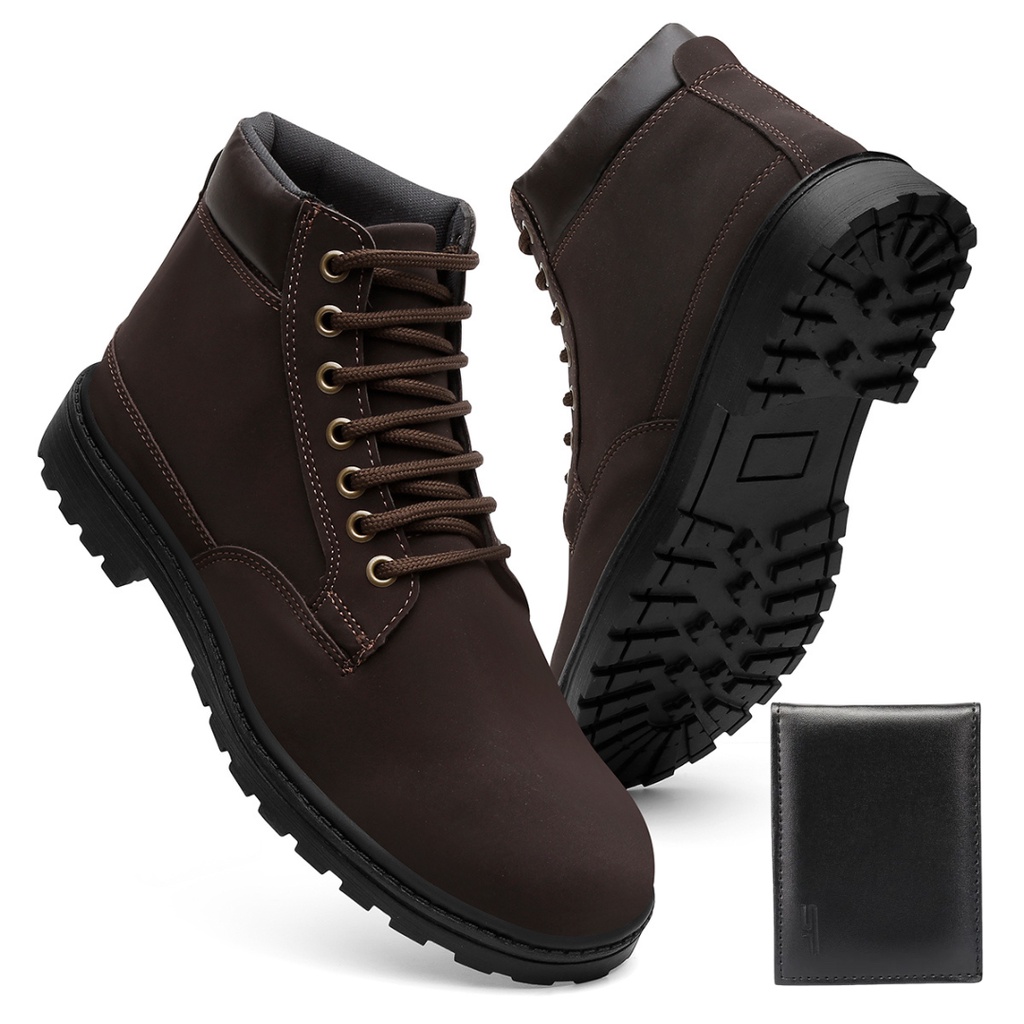 Moda Masculina Bota Marrom Ou Preta Bota Casual Masculina Em