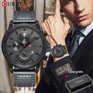 Curren Relógio De Pulso Masculino Casual / Esportivo De Quartzo Com Pulseira De Couro / Quartzo Para Masculino 8217