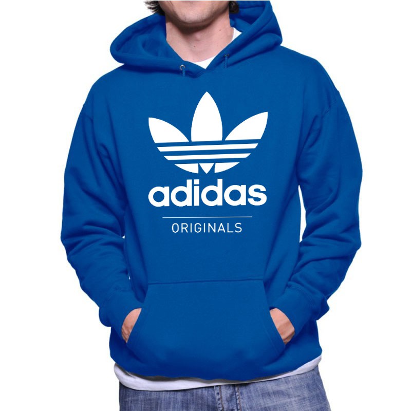 Moletom adidas best sale azul e branco