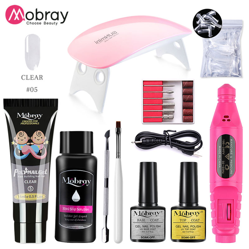 Mobray Poly Nail Gel Kit 15ml Crystal Builder Clear Colors Gel With Nail Tools Set Gel Nail Polish Extensions Set For Nail Art Tool Design Fingertips Shopee Brasil