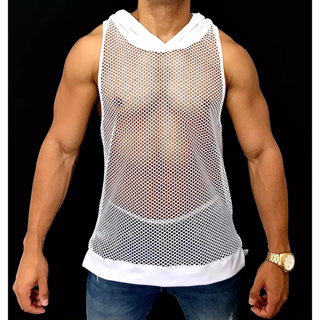 Regata Long Transparente Arrastão Branco