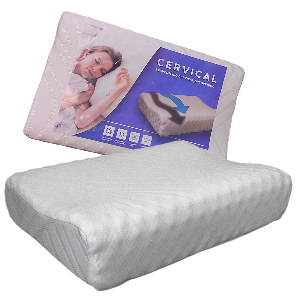 Travesseiro CERVICAL Ortopédico Pillow MAGNÉTICO com Infravermelho Terapêutico