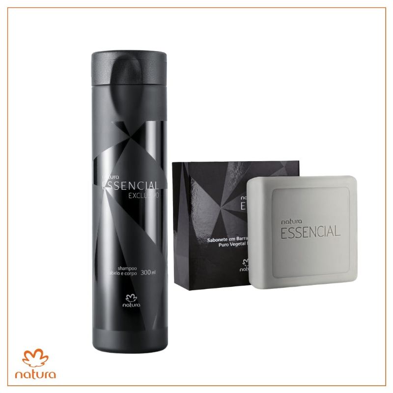 Shampoo Essencial Exclusivo Masculino 300ml + em Barra