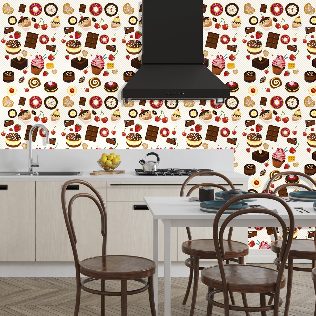 Papel De Parede Guloseima Padaria Área Gourmet Adesivo Cantinho do Café Adesivo Lavável - Pro Decor