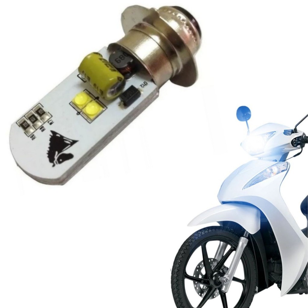 Lâmpada LED Farol Moto M5 6500k - STALLION CAVALINHO  - Honda Biz100 Biz125 Pop100 Bros125 Bros150 e Yamaha Crypton115 Neo115