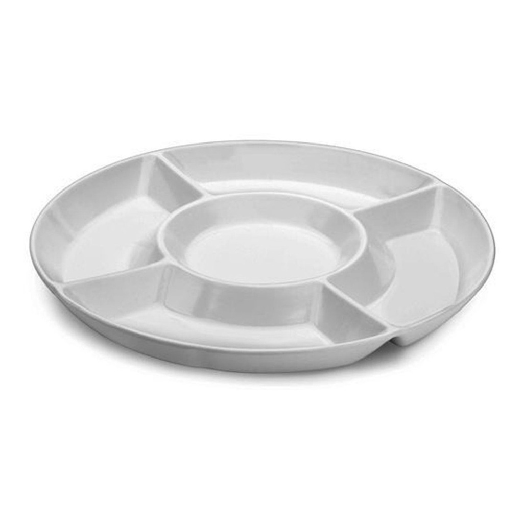 Prato para Servir Petiscos  Redondo Petisqueira com 5 Divisórias  Frios Queijos Amendoim em Oferta na Shopee