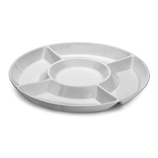 Prato para Servir Petiscos  Redondo Petisqueira com 5 Divisórias  Frios Queijos Amendoim em Oferta na Shopee