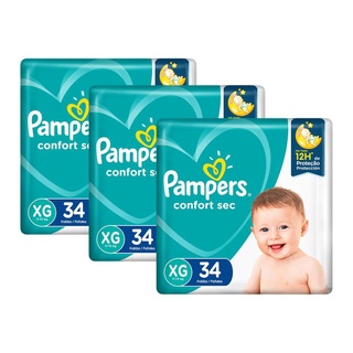 Kit Fralda Pampers Confort Sec XG com 102 Tiras