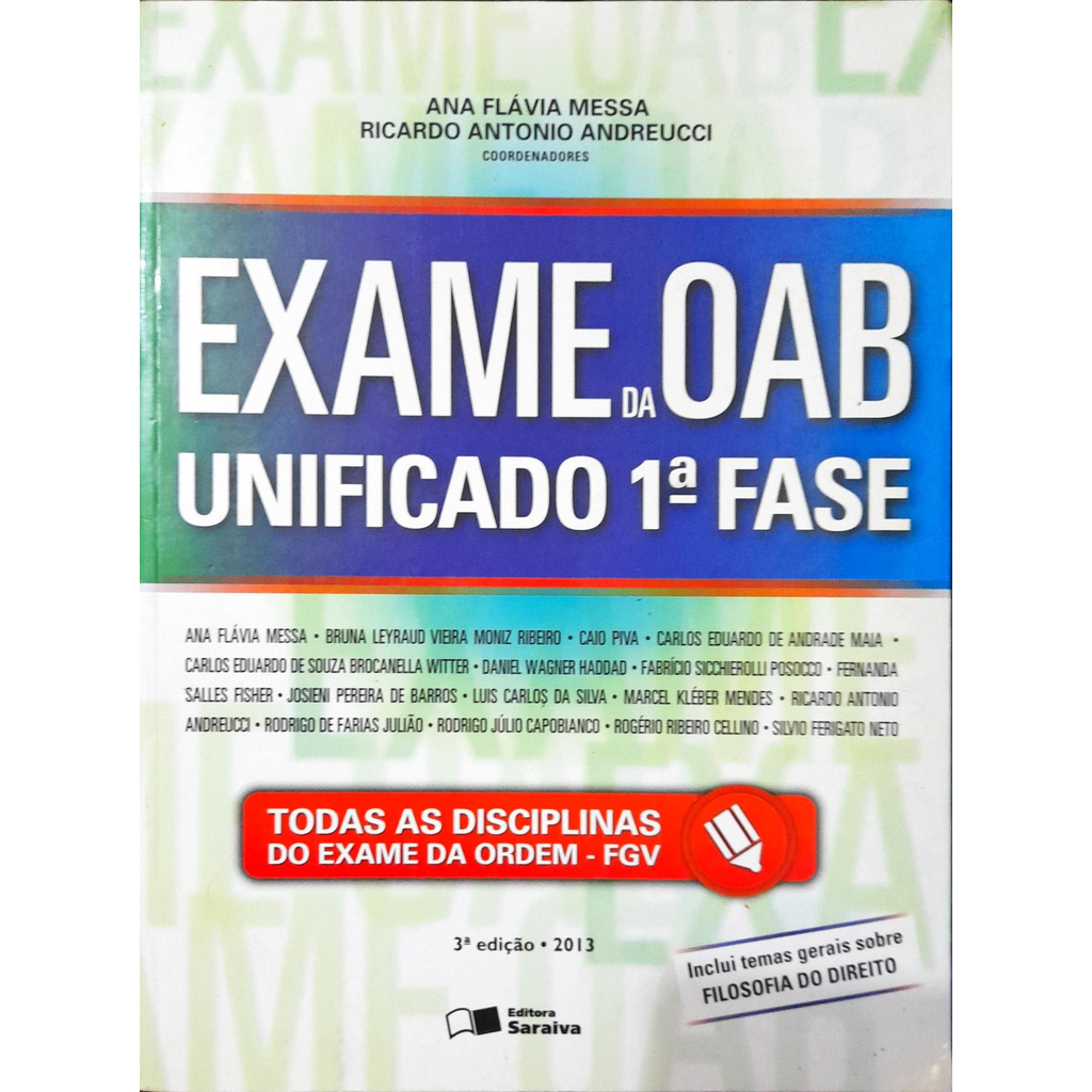 Exame da Oab Unificado 1ª Fase 3ª Edição