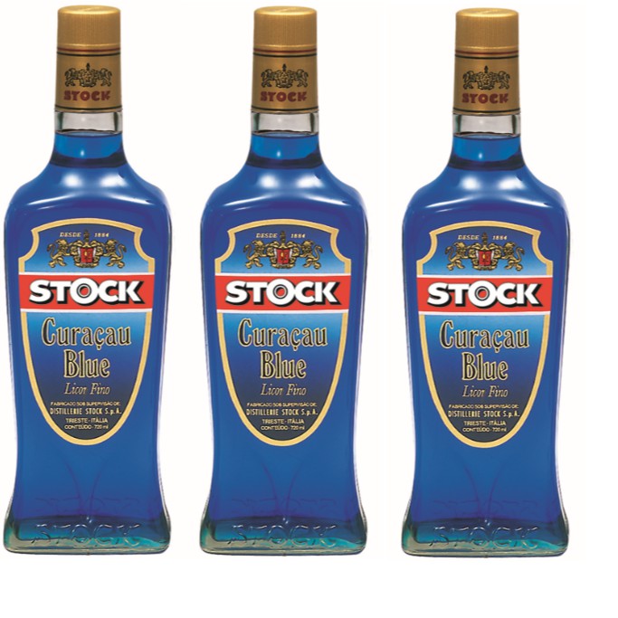 Kit Licor Stock Curaçau Blue 720ml 3 unidades
