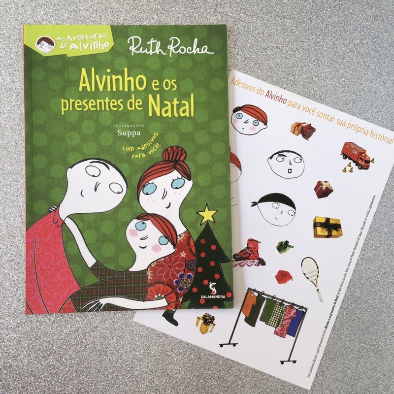 Livro Alvinho e os presentes de Natal. Ruth Rocha | Com cartela de adesivos  | Shopee Brasil