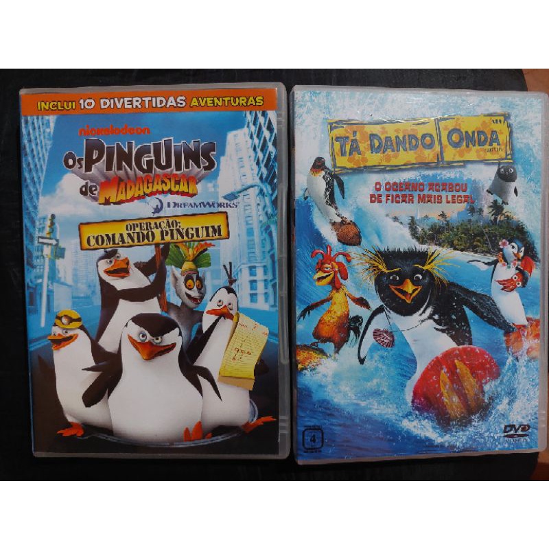 DVD os pinguins de Madagascar operação pinguim+ Tá dando onda