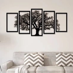 Quadros Decorativos Arvore Da Vida Mosaico Sala Quarto Preto