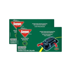 Kit 2 Inseticida Isca Baygon Mata Baratas 6 Unidades 2,6g cada