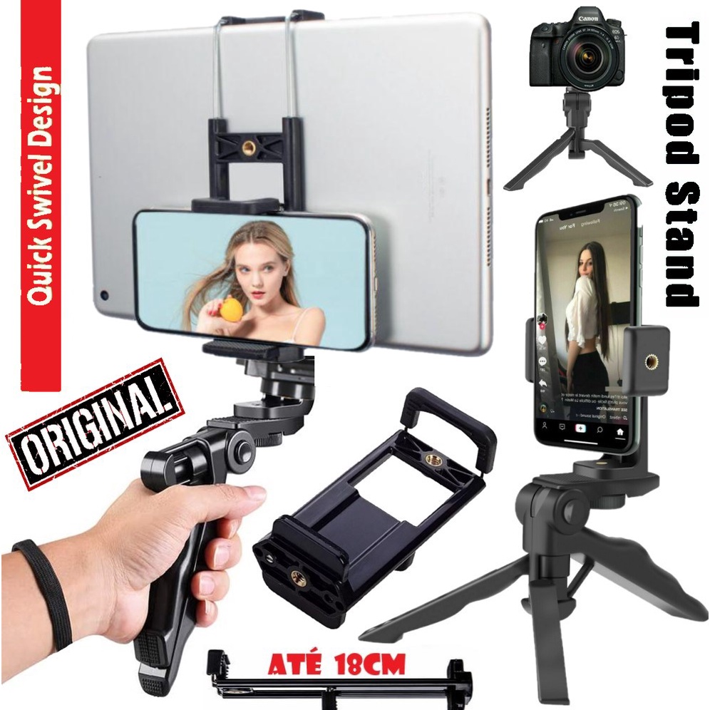 Steadicam Tripé Estabilizador de Mão Suporte Apoio Para Tablet iPad Celular Câmera Go Pro Foto Profissional Vídeo Vlogs