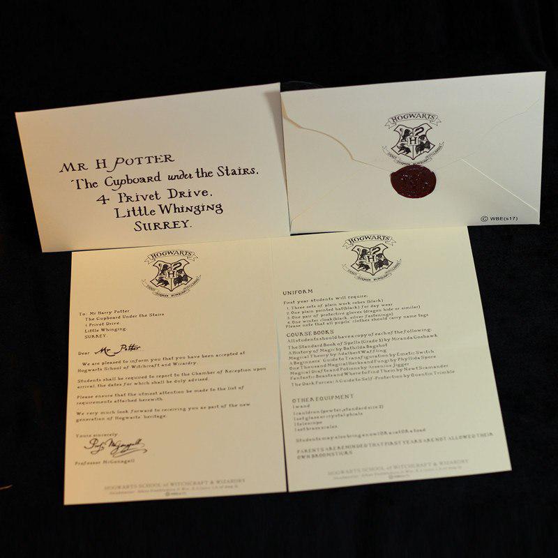 pçs Conjunto Harry Potter Colar Carta De Admissão De Hogwarts Treino De Bilhete Cosplay