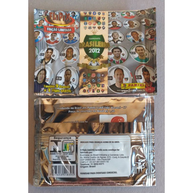 Envelope de Figurinhas - Lacrado - Álbum Campeonato Brasileiro 2012 - Flipix - Panini