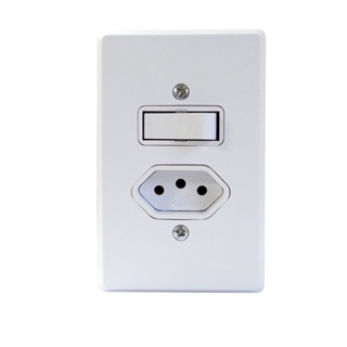 Interruptor Simples + Tomada 2P+T 20a Linha Gelo Radial em Oferta na Shopee