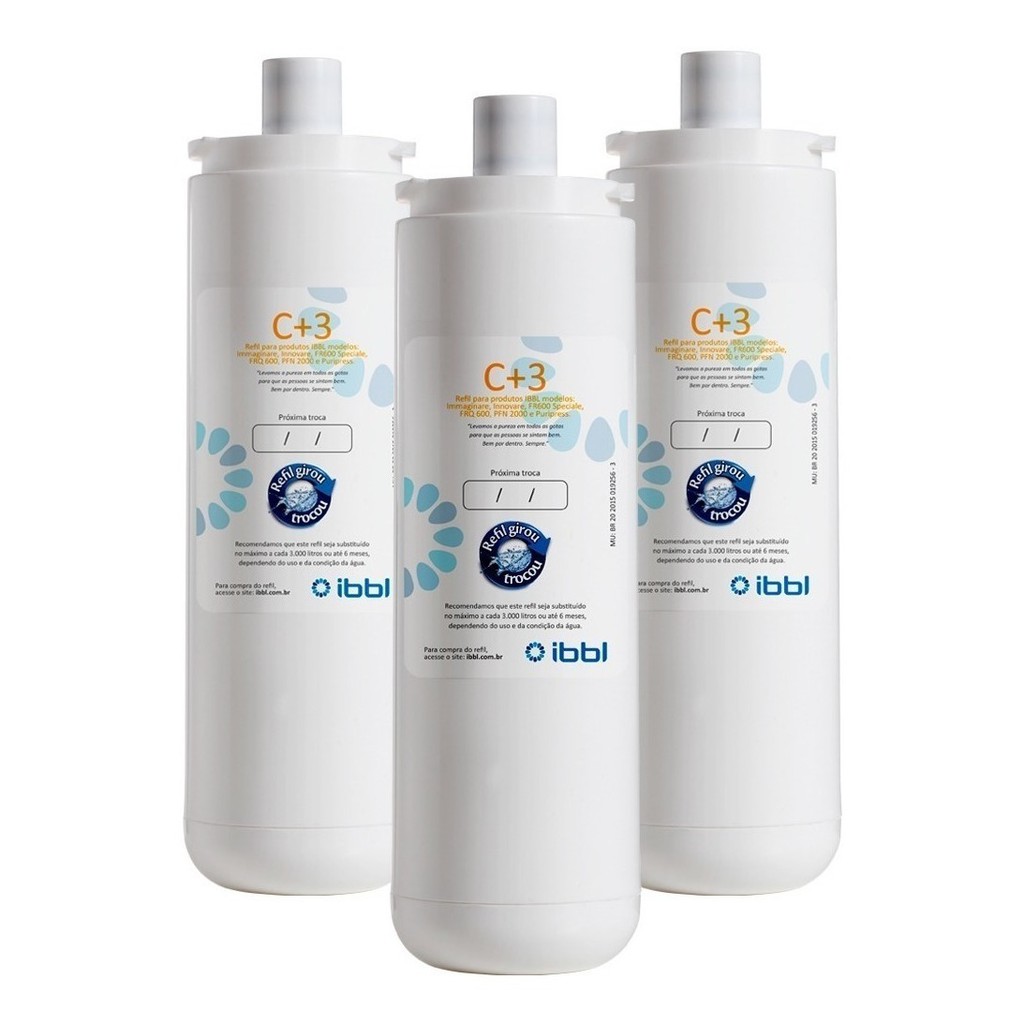 Kit C/ 3 Refil C+3 Filtro Purificador De Água Ibbl - Fr600 em Oferta na Shopee