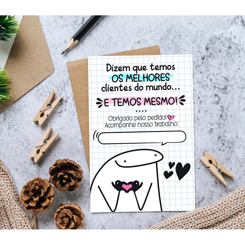 Cartas De Agradecimento Ao Cliente Florks 10cm X 7cm Offset 180gr 