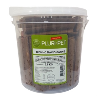 Bifinho Macio - PLURI-PET - Sabor Carne Defumada - 2,5 Kg (Balde/Pote) em Oferta na Shopee
