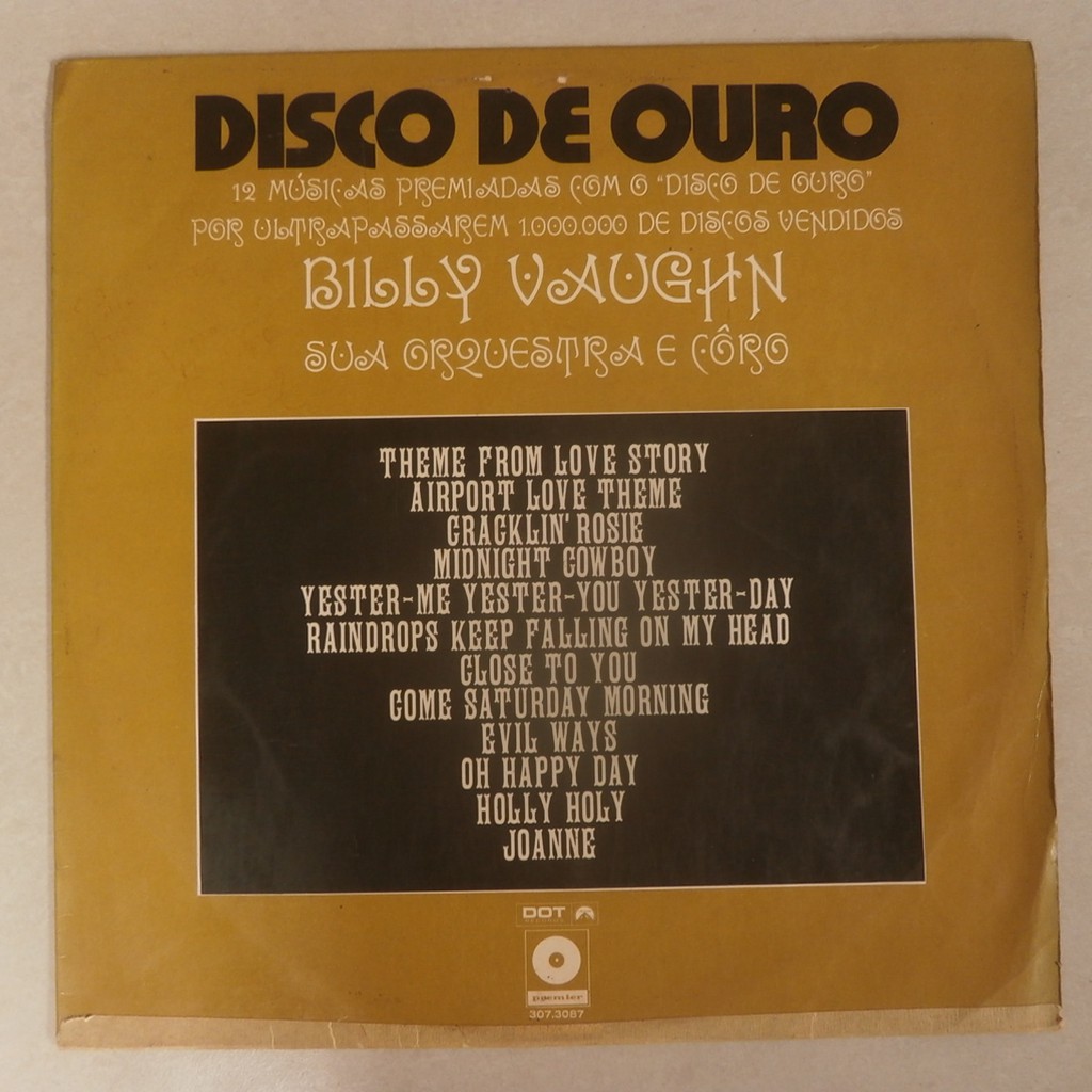 lp Billy Vaughn 1971 Disco De Ouro, disco de vinil