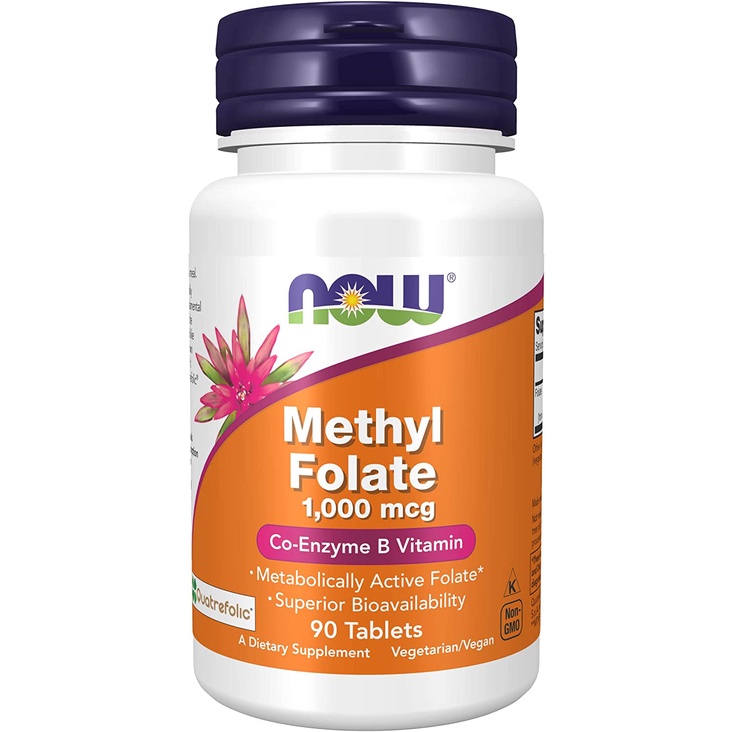Metilfolato Methyl Folate 1000mcg 90tabs Now Foods