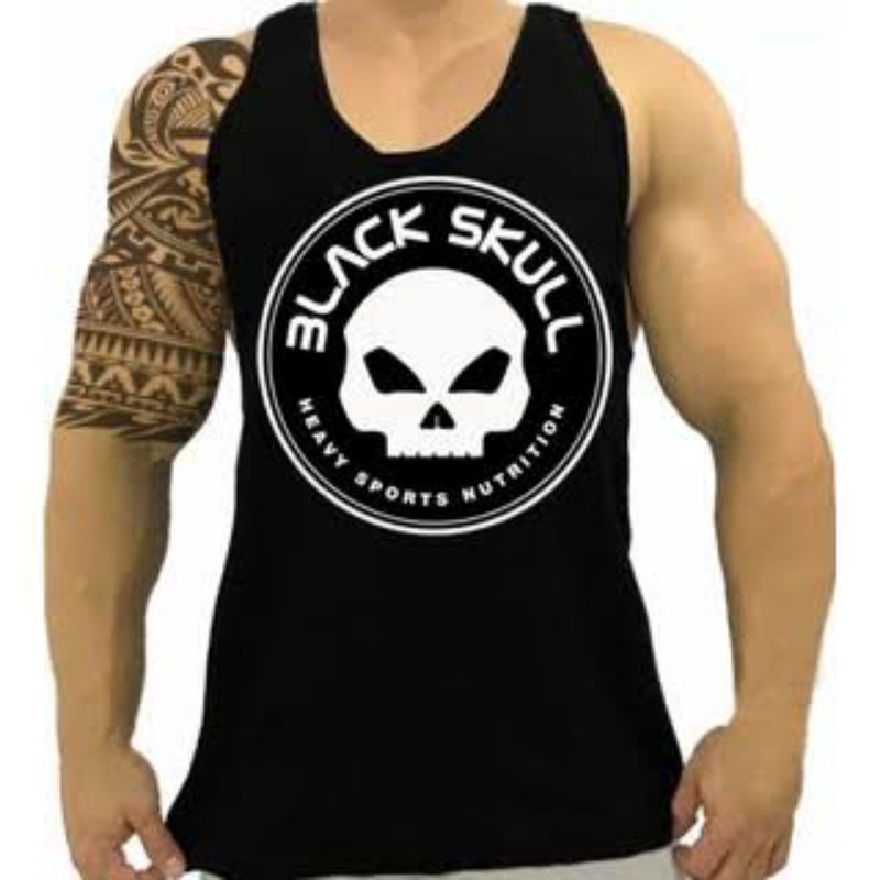 Regata Black Skull academia musculação maromba bodybuilder mod 1