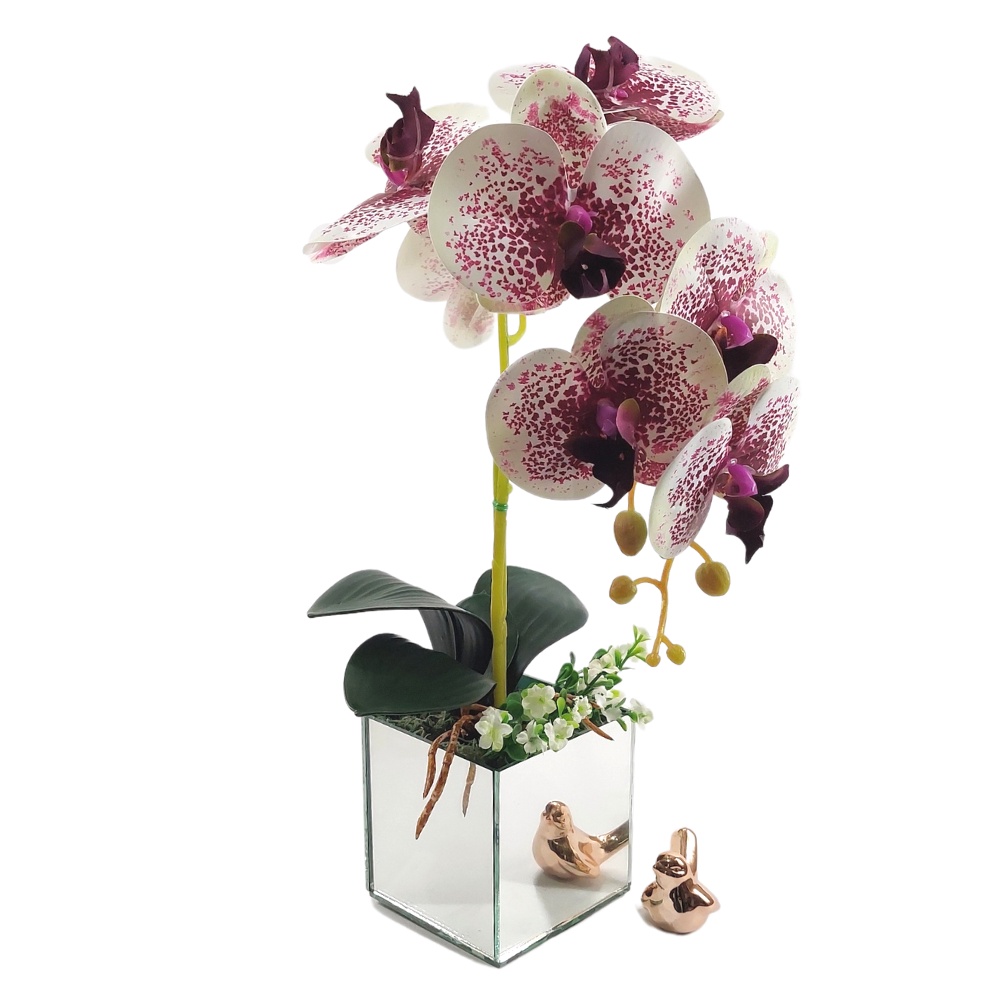 Arranjo de Orquídeas Artificiais em Silicone 3D Realista | Shopee Brasil