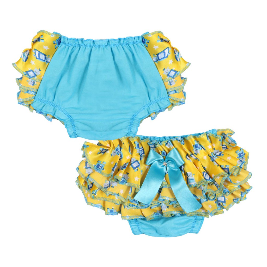 Calcinha infantil cobre fralda menina super confortável 100% poliéster estampas variadas babado