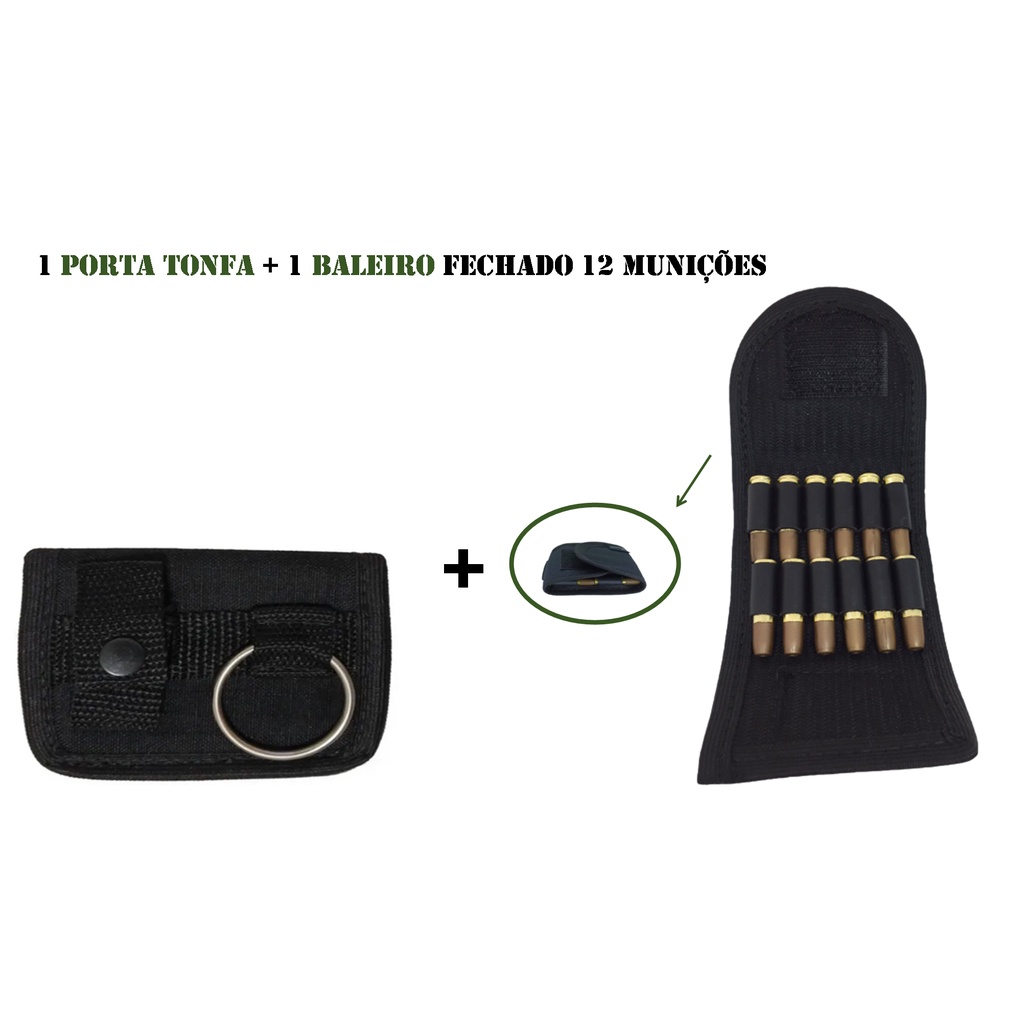 Kit Segurança Porta Tonfa + Baleiro 12 Munições – Tático Operacional em Oferta na Shopee