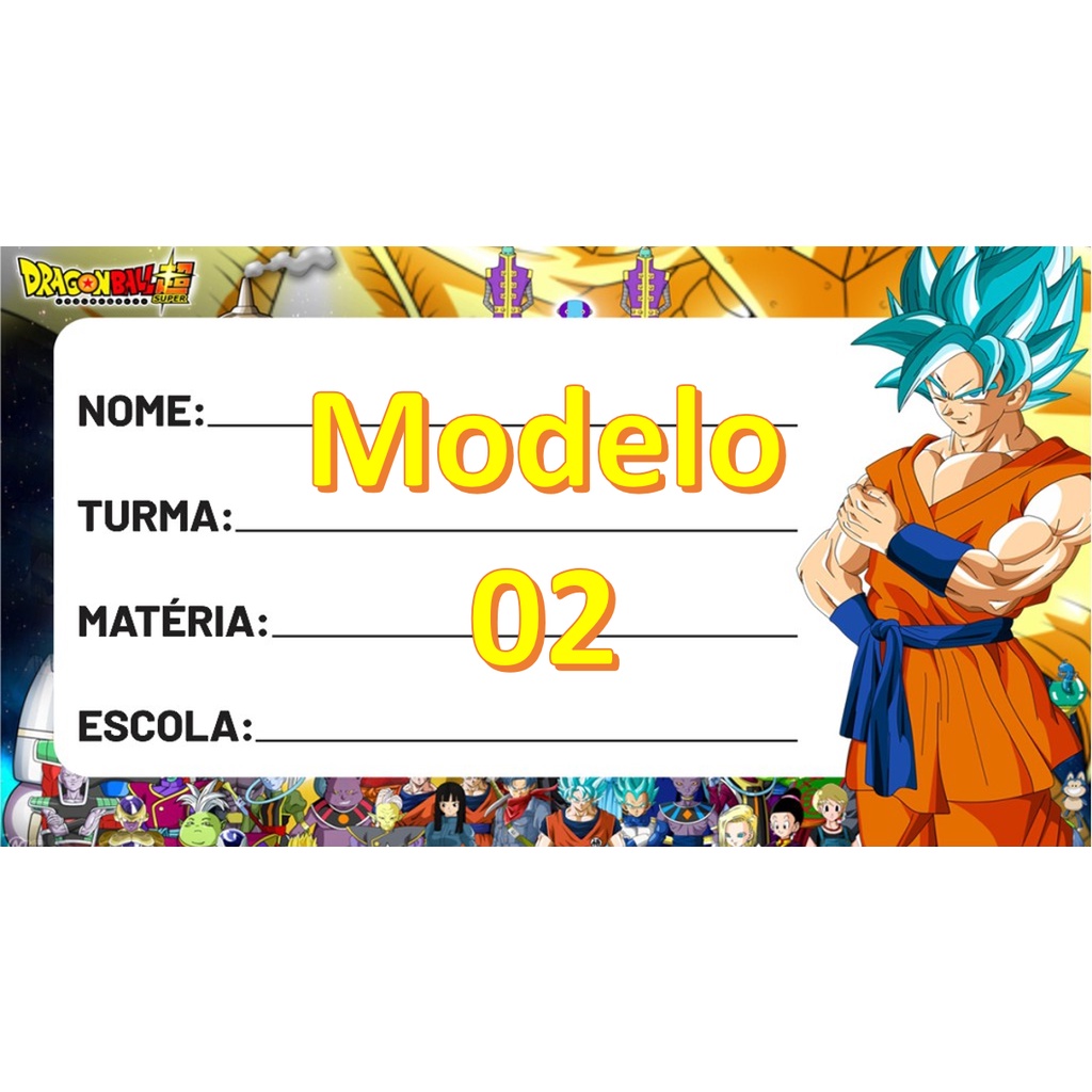 10 Etiquetas de Papel Adesivo escolar para identificação de caderno -  Personagem Goku - Dragon Ball Super - | Shopee Brasil