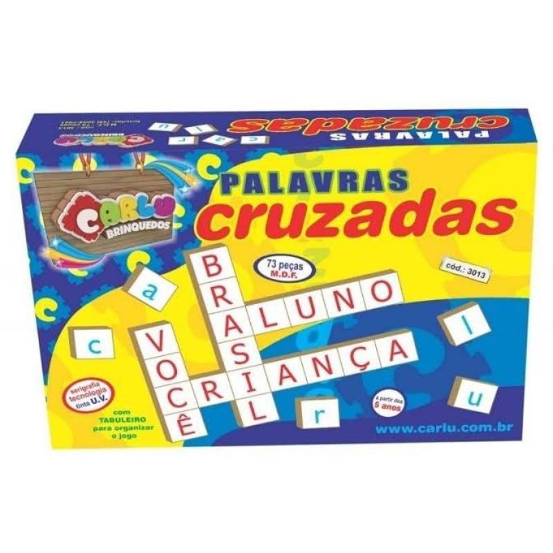 jogo infantil alfabetizar alfabeto letras BRINQUEDO EDUCATIVO PALAVRAS CRUZADAS EM MDF 73 PEÇAS didático pedagógico- CARLU