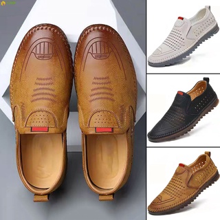 Macio Dos Homens PU Sapatos De Couro Deslizamento Em Feitos À Mão Baixos De Negócios Plana Simples E Confortável Moda Sapato Antiderrapante Sola Casuais Handmade