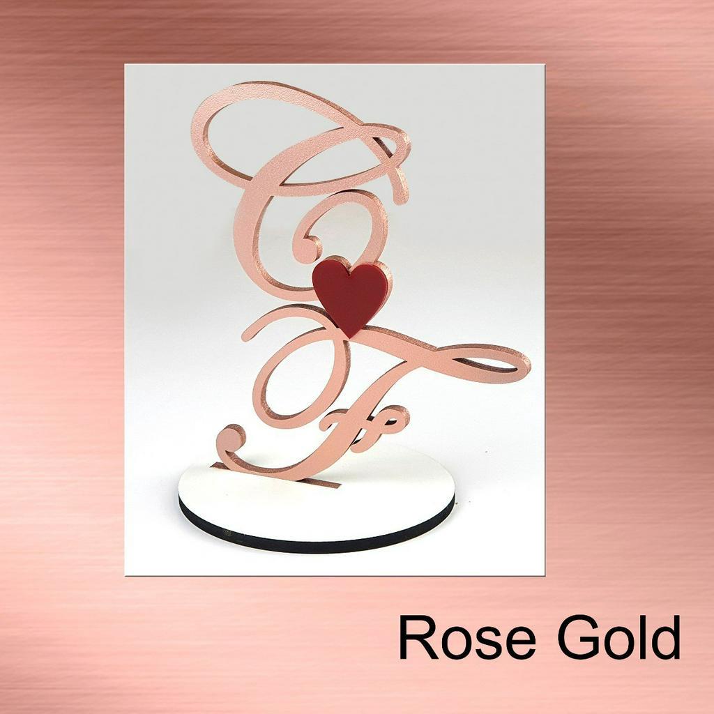 Topo Bolo Personalizado Casamento Monograma Iniciais em Oferta na Shopee