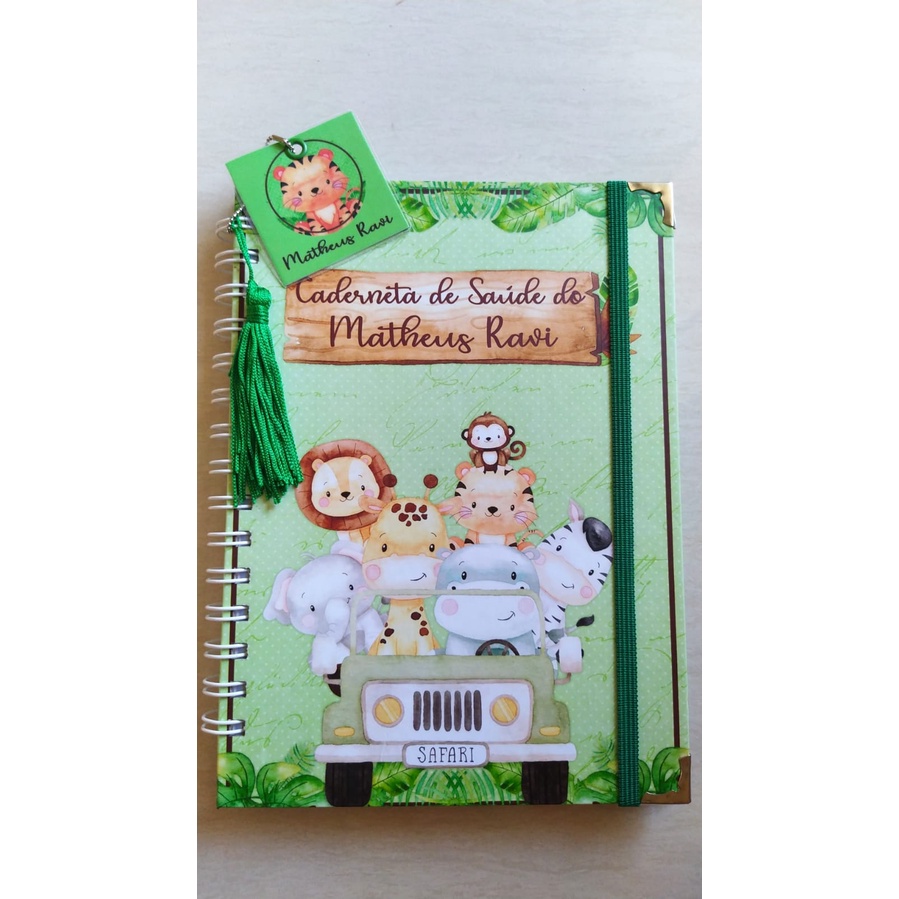 Caderneta de Vacinação Saúde da Criança Personalizada Tema: Safari Menino 2