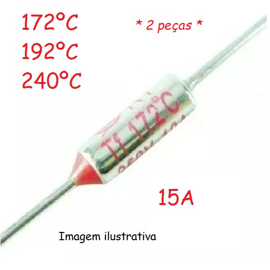 2 peças Fusível Térmico 121 150 155 172 175 192 240 Graus - p/ uso geral panela elétrica forno etc.