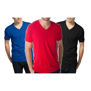 Camiseta Lisa Gola V 100% Algodão Fio 30.1