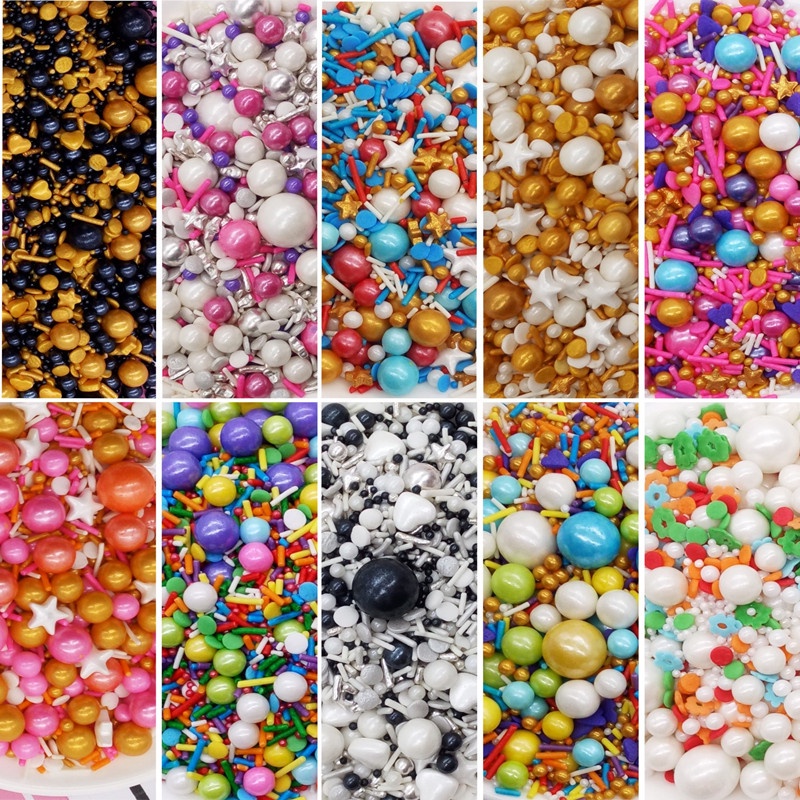 Bolas De Açúcar Coloridas Comestíveis Pérola DIY Assprinkles Bolos Coloridos Bolo Decoração Materiais Para Panificação