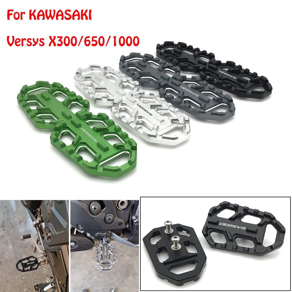 Motocicleta CNC Alumínio Boleto Grande Apoio Para Os Pés Pedal Resto Footpegs Acessórios KAWASAKI VERSYS X300 X-300 650 1000 Versys650 Versys1000 2010 2011-2015 2016 2017 2018 2019 2020
