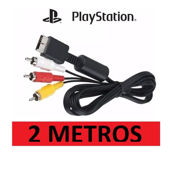 Cabo de Video AV compativel com Playstation 1,Playstation 2,Playstation 3 com 2 metros de comprimento .